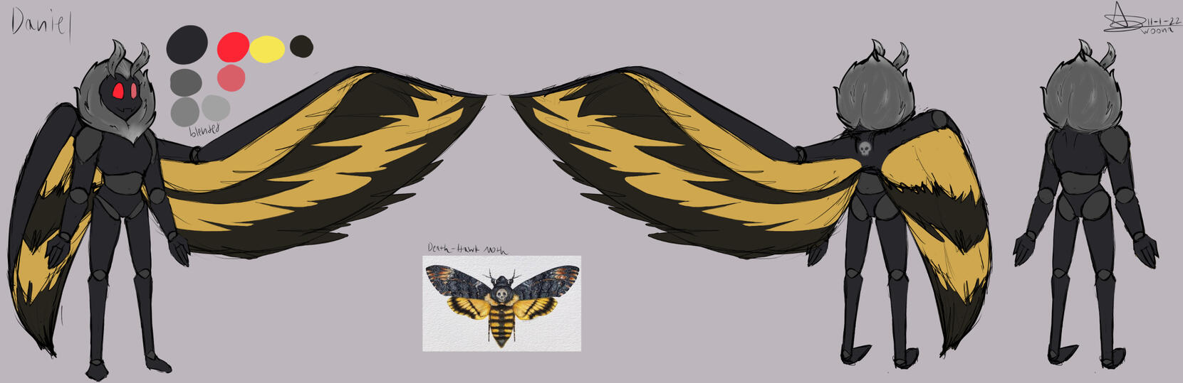 Daniel the Mothman Vtuber Reference Sheet